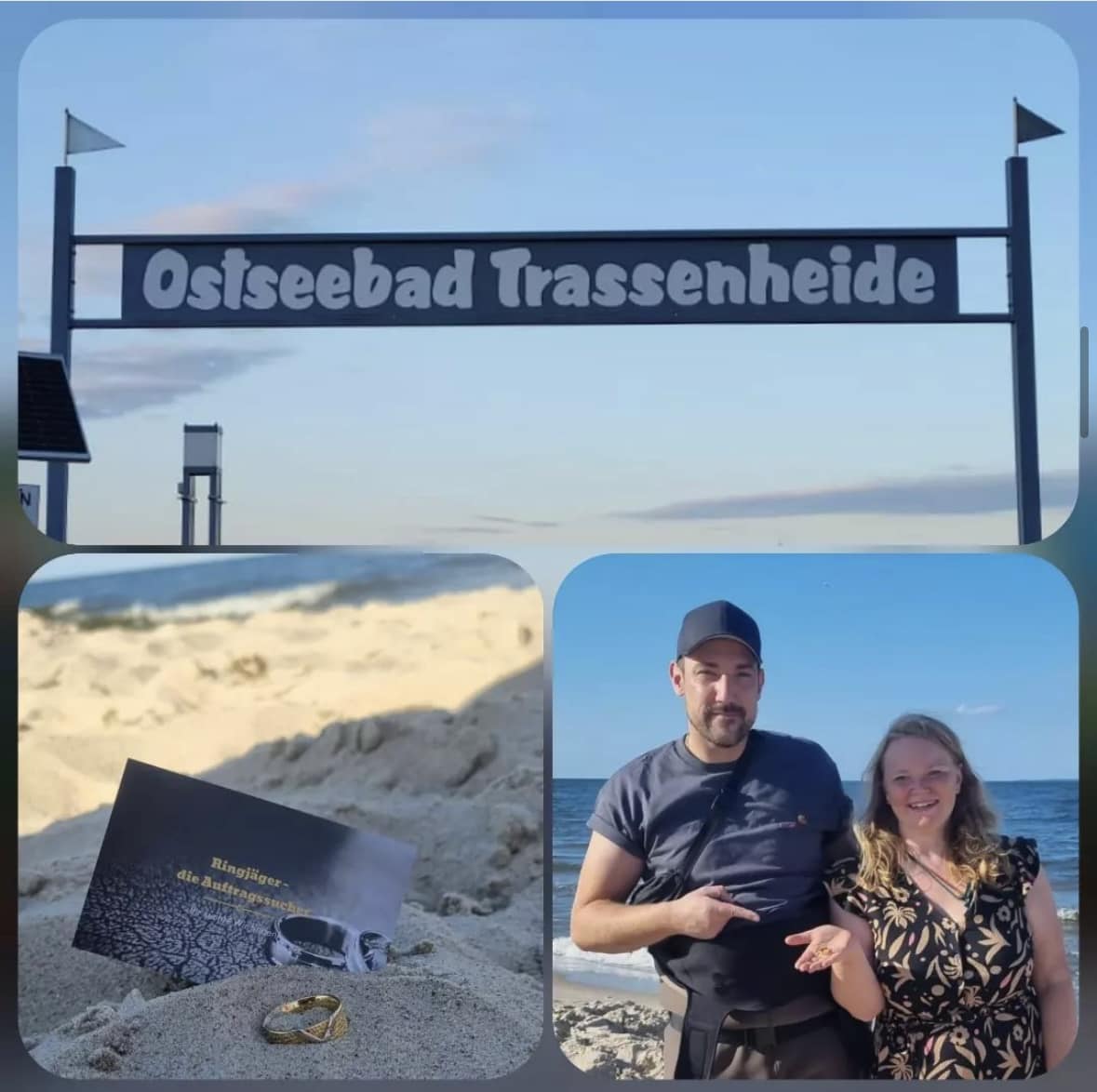 Ringsucher im Einsatz am Ostseestrand bei der Suche nach einem verlorenen Ring